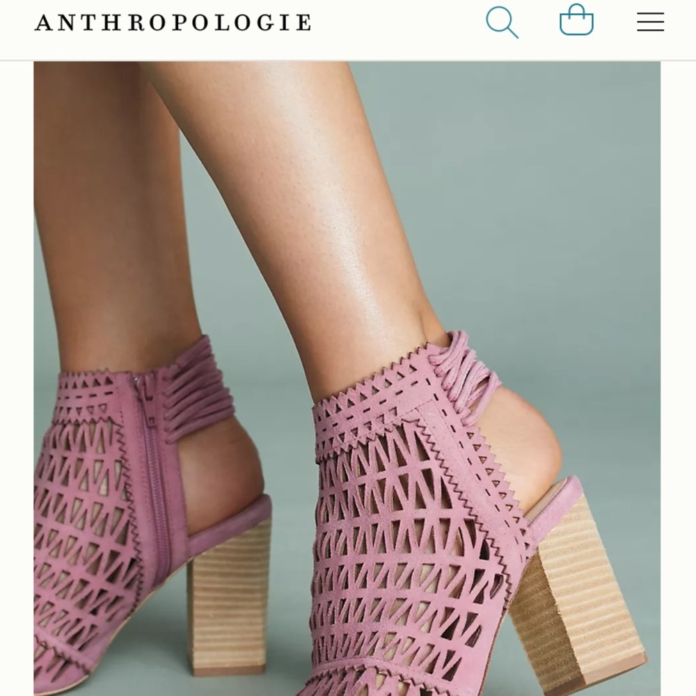 Ottawa Shooties - Pink Laser Cut Suede Booties